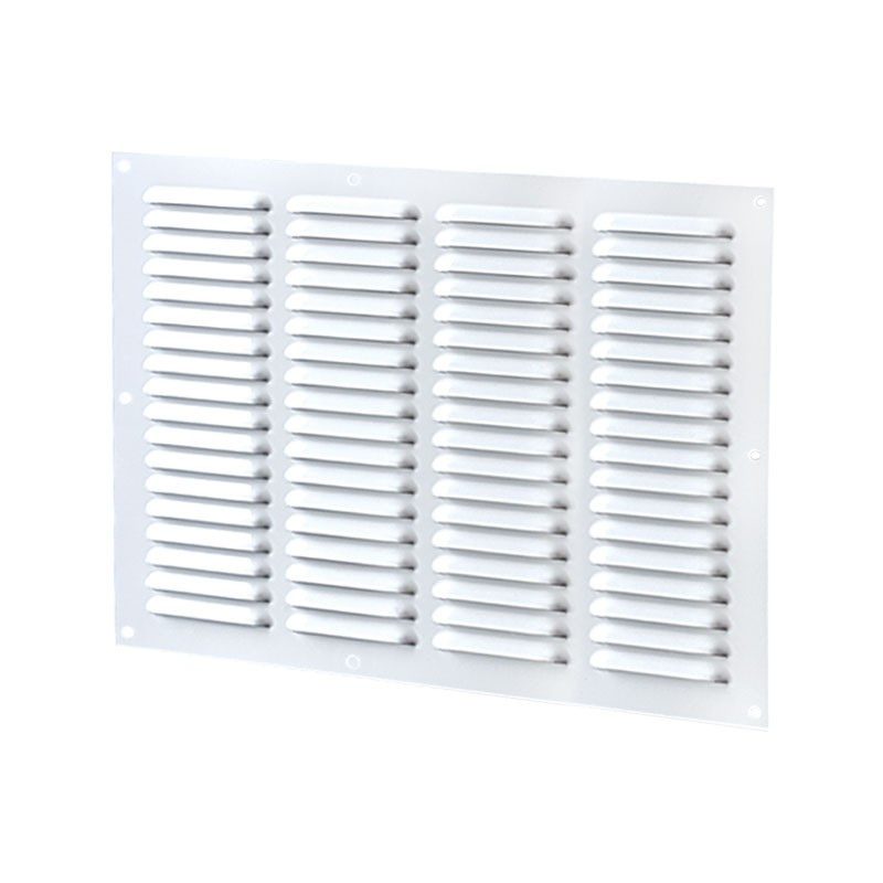 VENTILATION RECT 4 ROWS 400X200MM WHITE STEEL + INSECT SCREEN