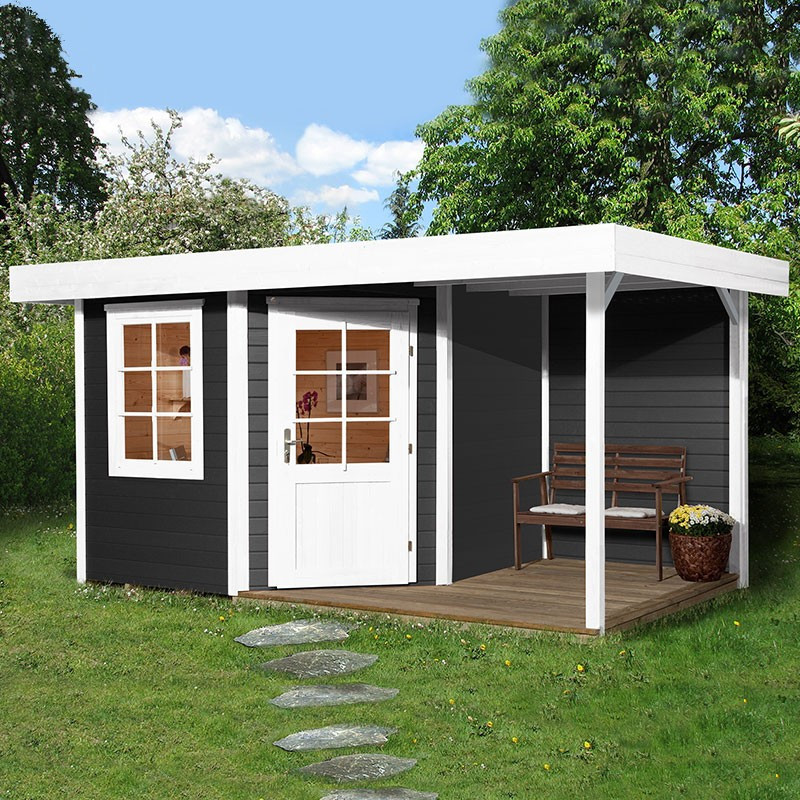 WEKA - Design Shelter 213A+ - Extension 1.58 m - Anthracite - 2.98 x 2.98 x 2.59 m